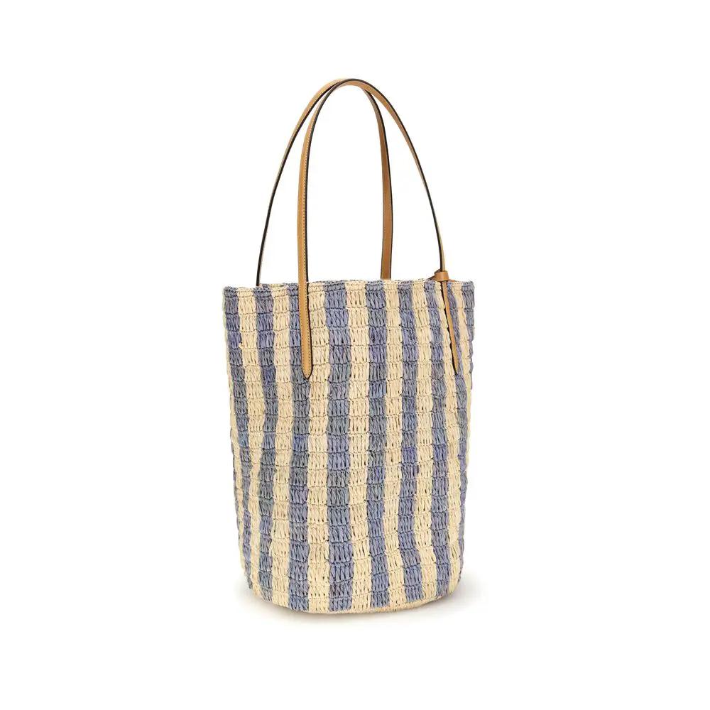 Sac seau Valentino Garavani en raphia bleu