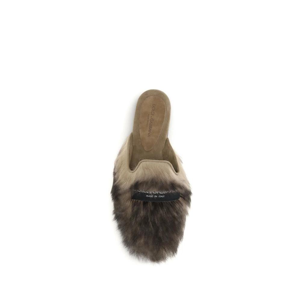 Mules Dolce & Gabbana Gray Lamb Ovis Aries Aries