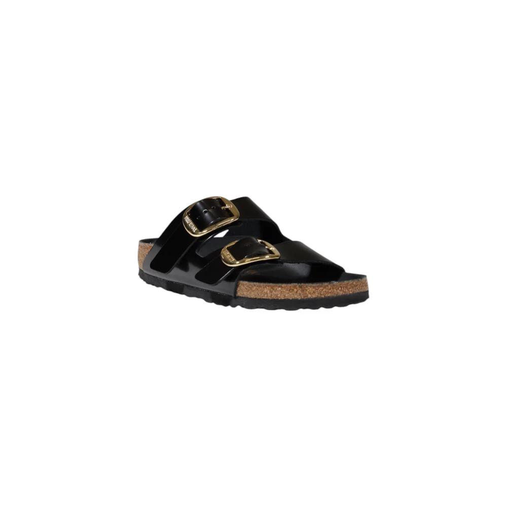 Birkenstock Chaussons en Cuir Noir