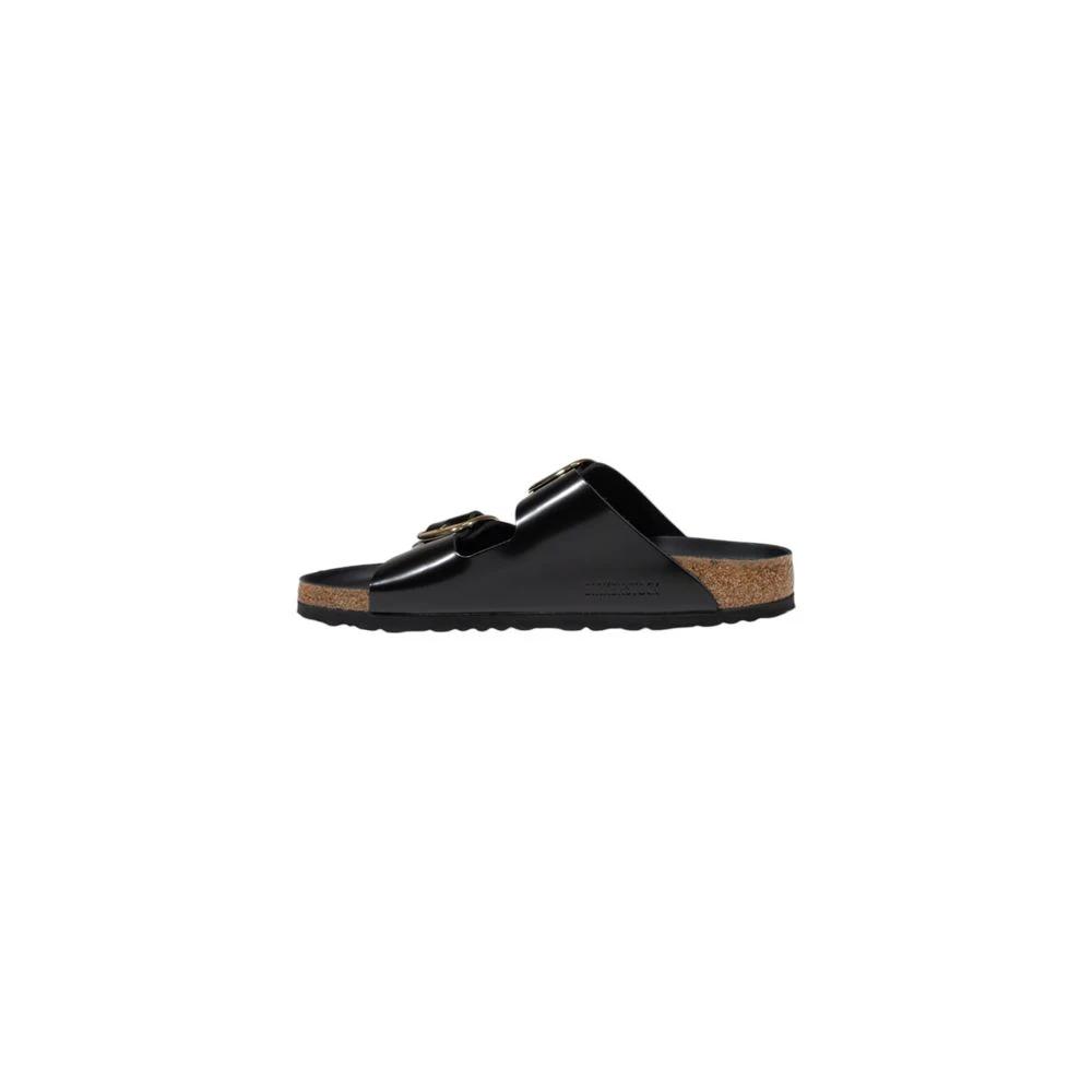 Birkenstock Chaussons en Cuir Noir