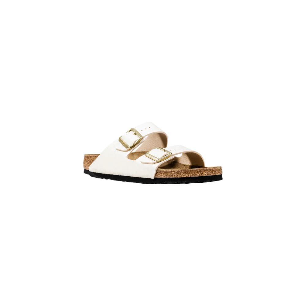 Sandales plates Birkenstock en similicuir beige