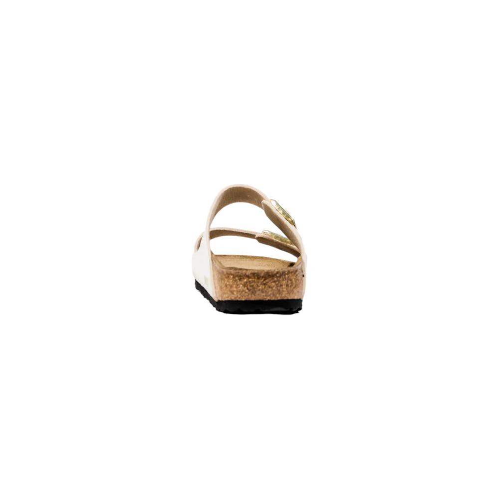 Sandales plates Birkenstock en similicuir beige