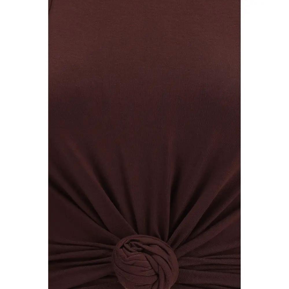 Magda Butrym Brown Cotton Sleeveles T-Shirt