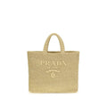 Sac bandoulière Prada en raphia beige