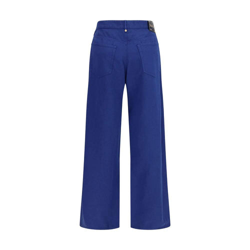 Pantalon décontracté en coton bleu 'S Max Mara