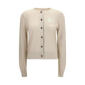 Cardigan beige pour femme – Tricot à boutons logo EKD Burberry PE26
