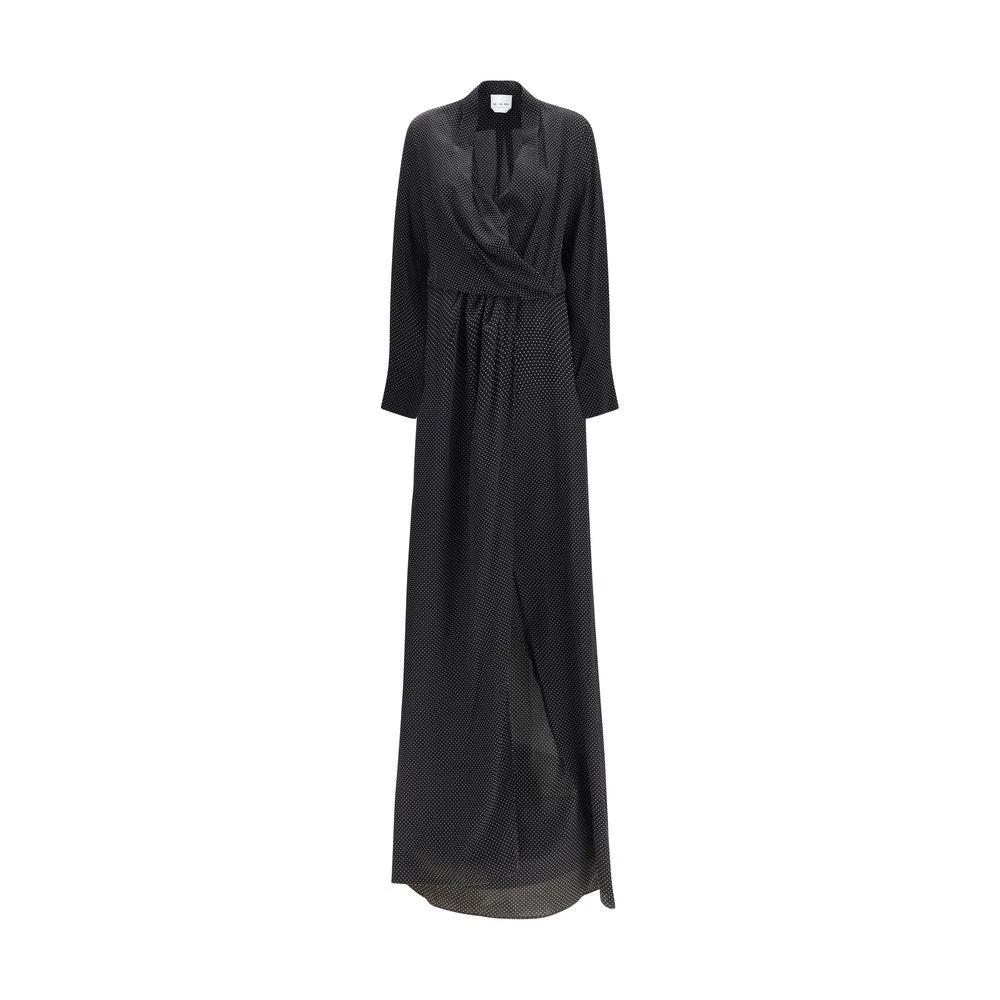 Women’s Silk Maxi Dress – Sa Su Phi Criss Cross Polka Dot Wrap Dress SS26