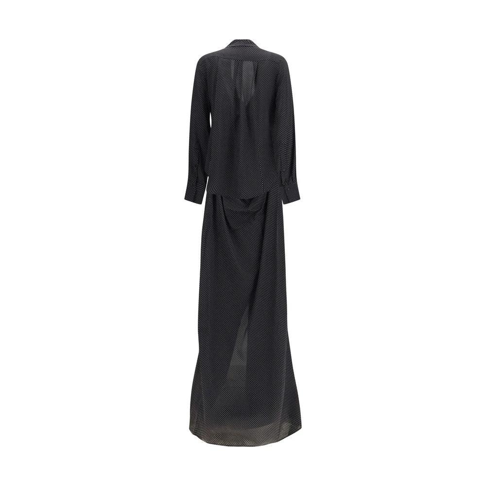 Women’s Silk Maxi Dress – Sa Su Phi Criss Cross Polka Dot Wrap Dress SS26