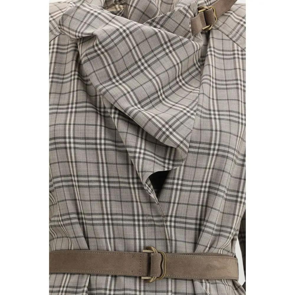 Burberry Gray Wool Casual Dress
