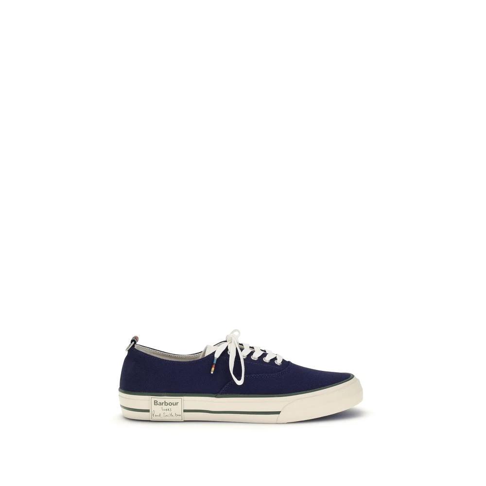Baskets basses en coton bleu Barbour