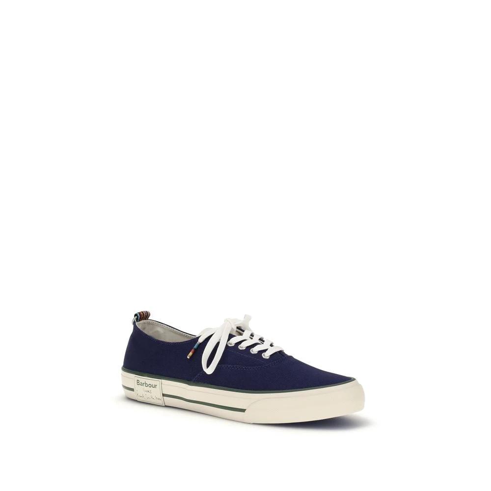 Baskets basses en coton bleu Barbour