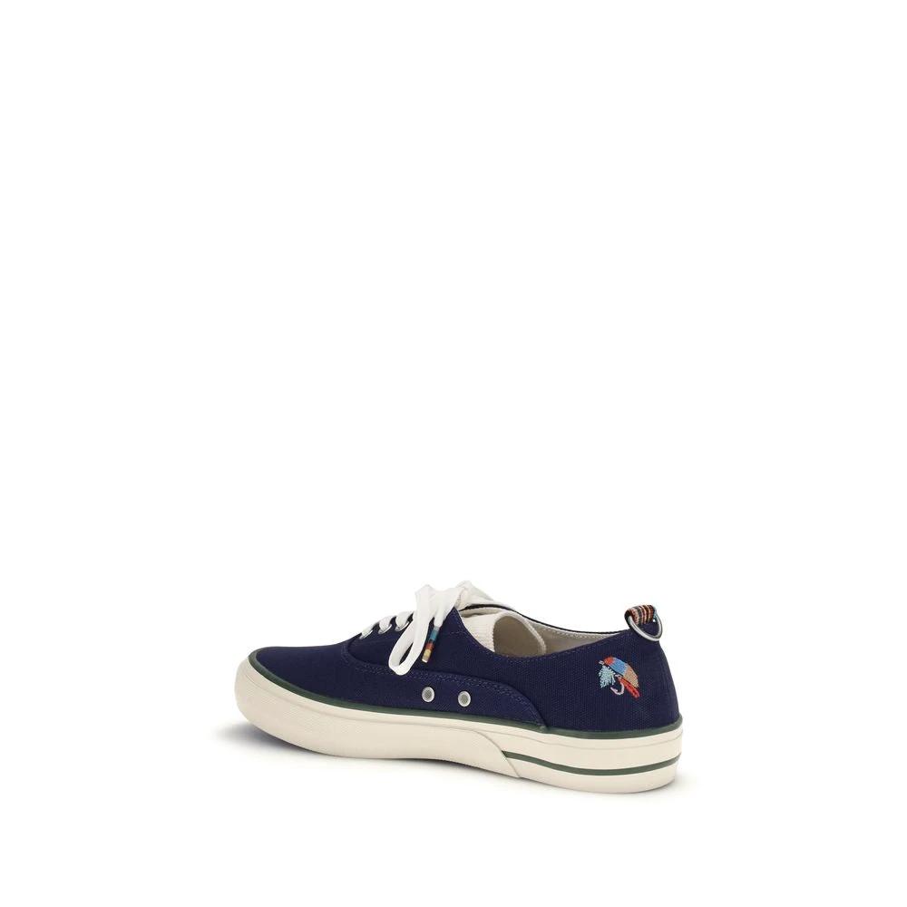 Baskets basses en coton bleu Barbour