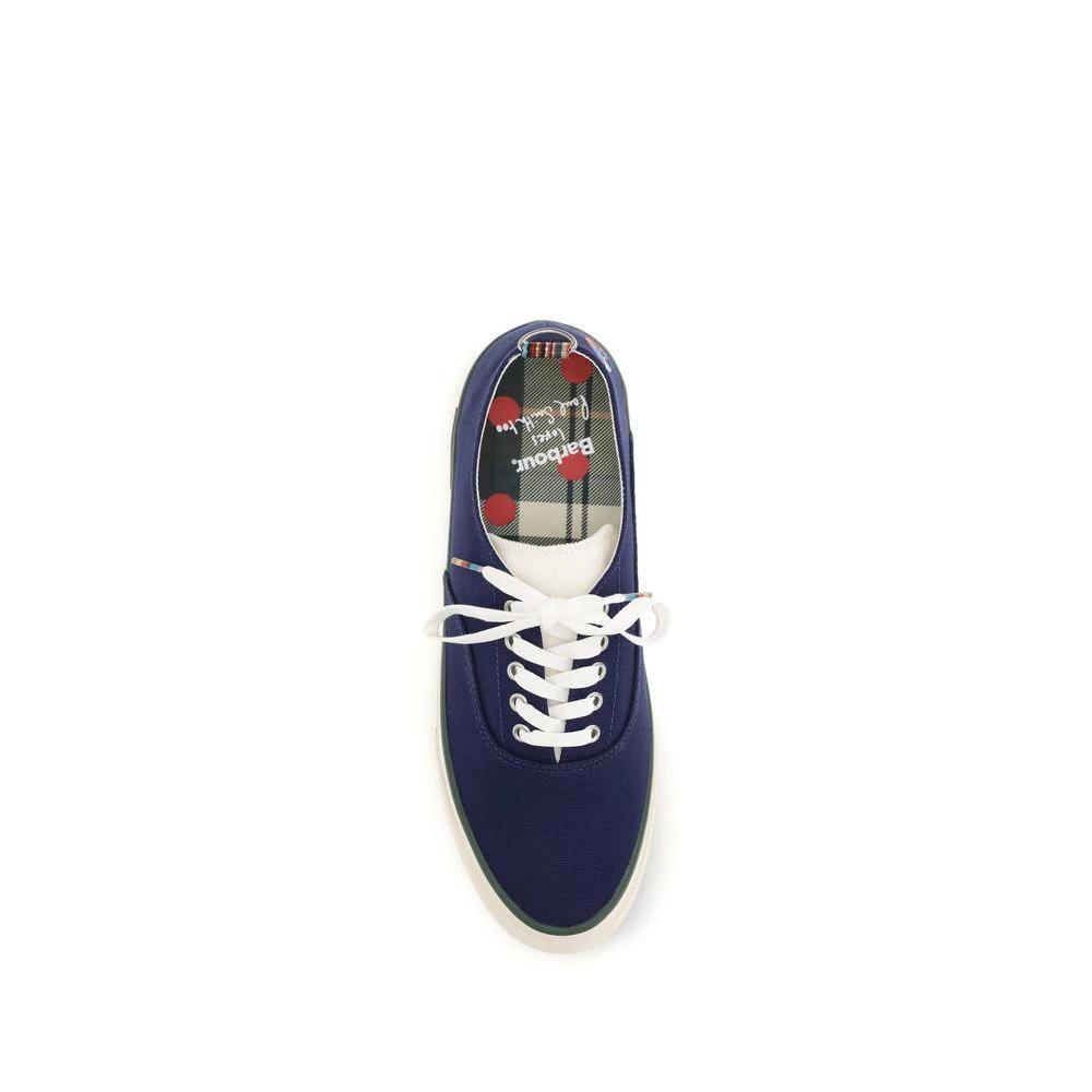Baskets basses en coton bleu Barbour