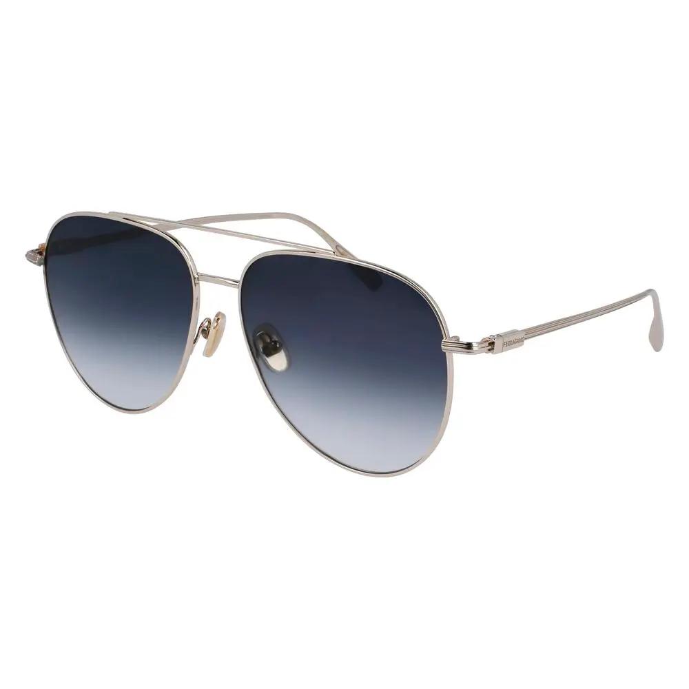 Lunettes de soleil Ferragamo en métal doré