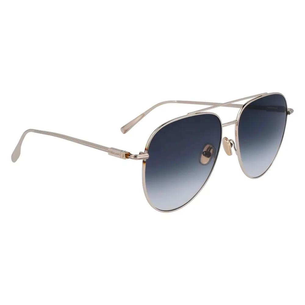 Lunettes de soleil Ferragamo en métal doré