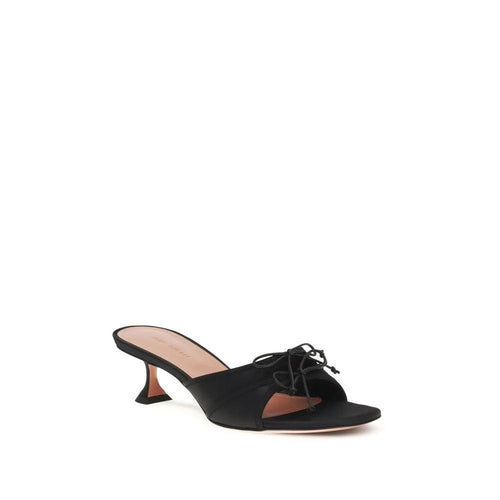 Sandales en soie noire Amina Muaddi