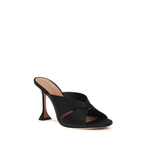 Sandales en soie noire Amina Muaddi