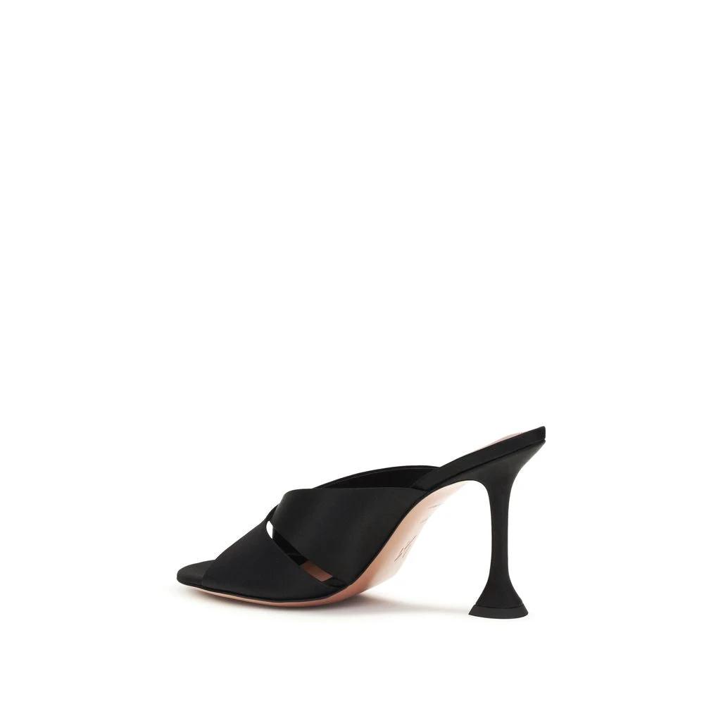 Sandales en soie noire Amina Muaddi