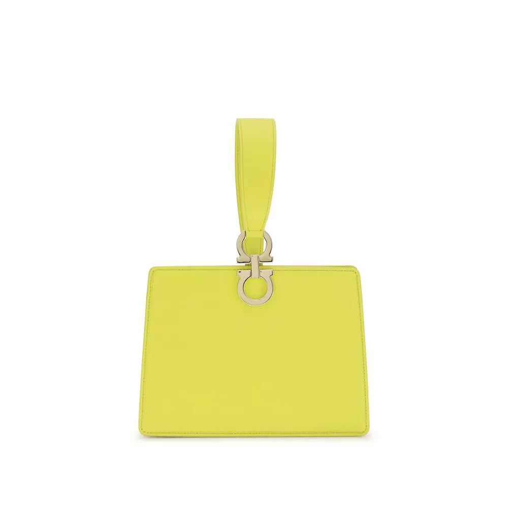 Ferragamo Bicolor Calf Leather Bos Taurus Clutch Bag