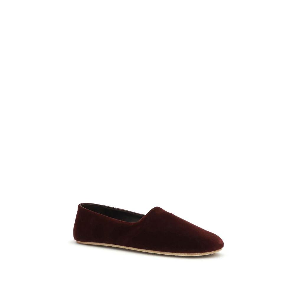 The Row Bordeaux Cotton Slip-On Loafers