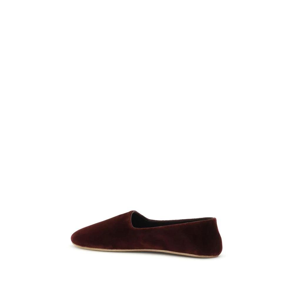 The Row Bordeaux Cotton Slip-On Loafers