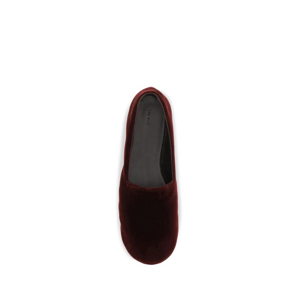 The Row Bordeaux Cotton Slip-On Loafers