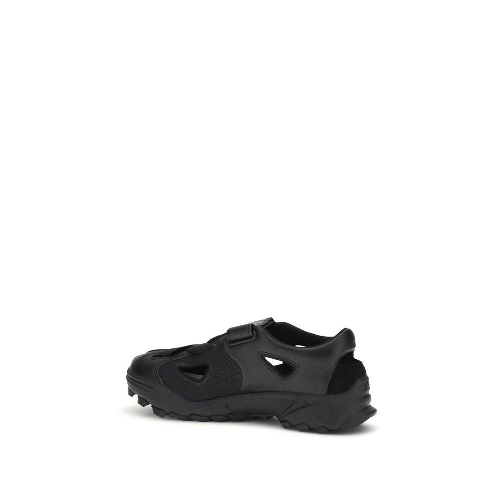 Sandales plates Y-3 en cuir de veau noir Bos Taurus