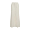 7FOR White Cotton Casual Pants