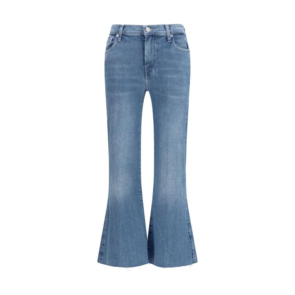 7FOR Blue Cotton Flared Jeans
