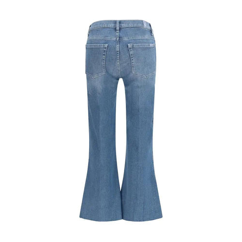 7FOR Blue Cotton Flared Jeans