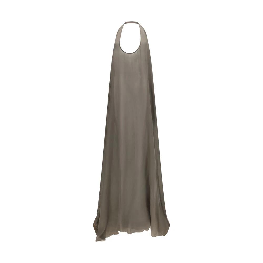 Women’s Silk Georgette Maxi Dress – Rick Owens Haltar Floor-Length Designer Gown SS26