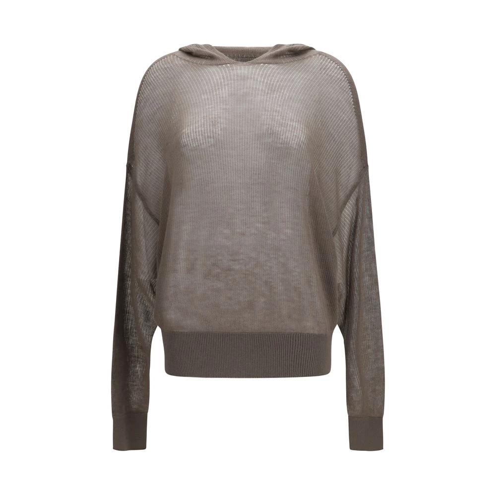 Sweat à capuche Rick Owens en cachemire gris