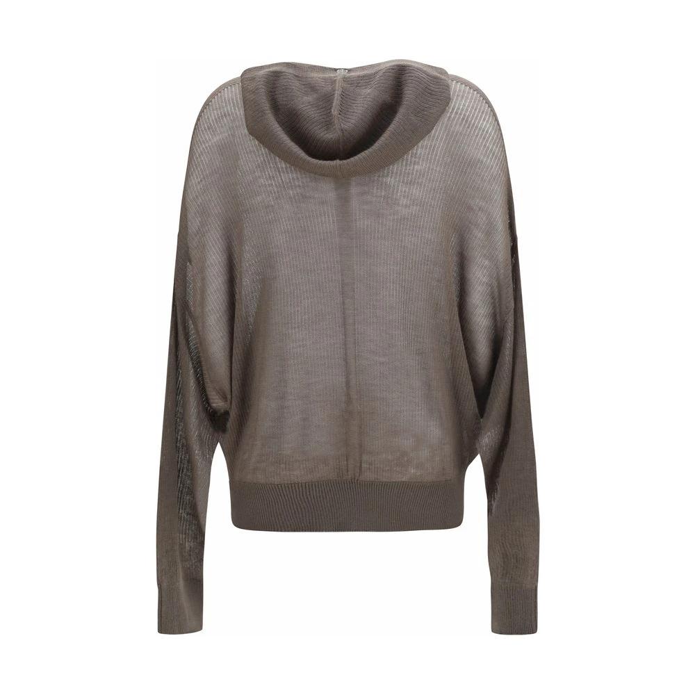 Sweat à capuche Rick Owens en cachemire gris