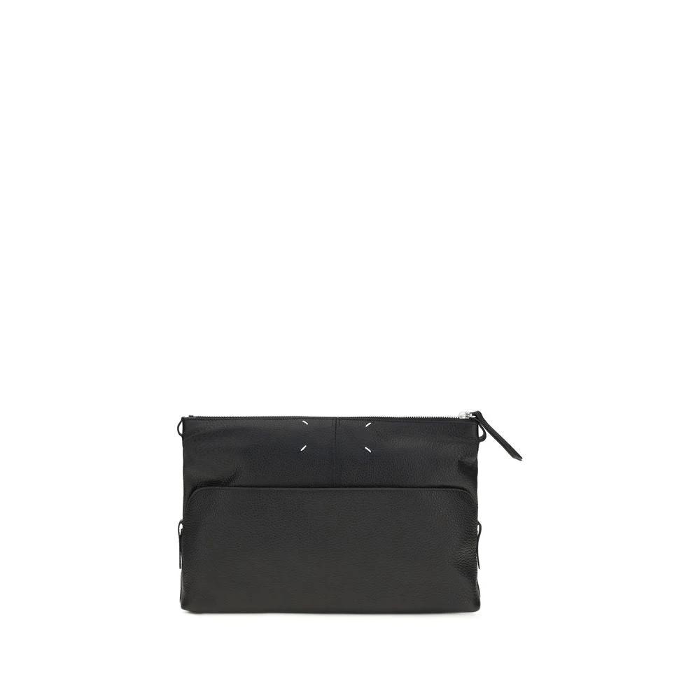 Pochette Bos Taurus en cuir de veau noir Maison Margiela