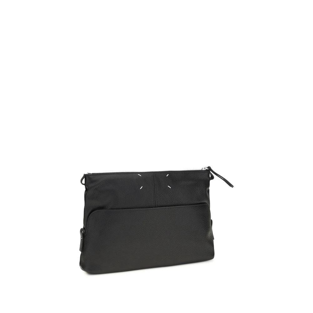 Pochette Bos Taurus en cuir de veau noir Maison Margiela