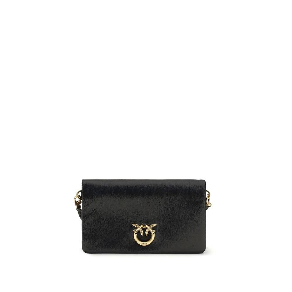 Sac à bandoulière PINKO en cuir de chèvre noir