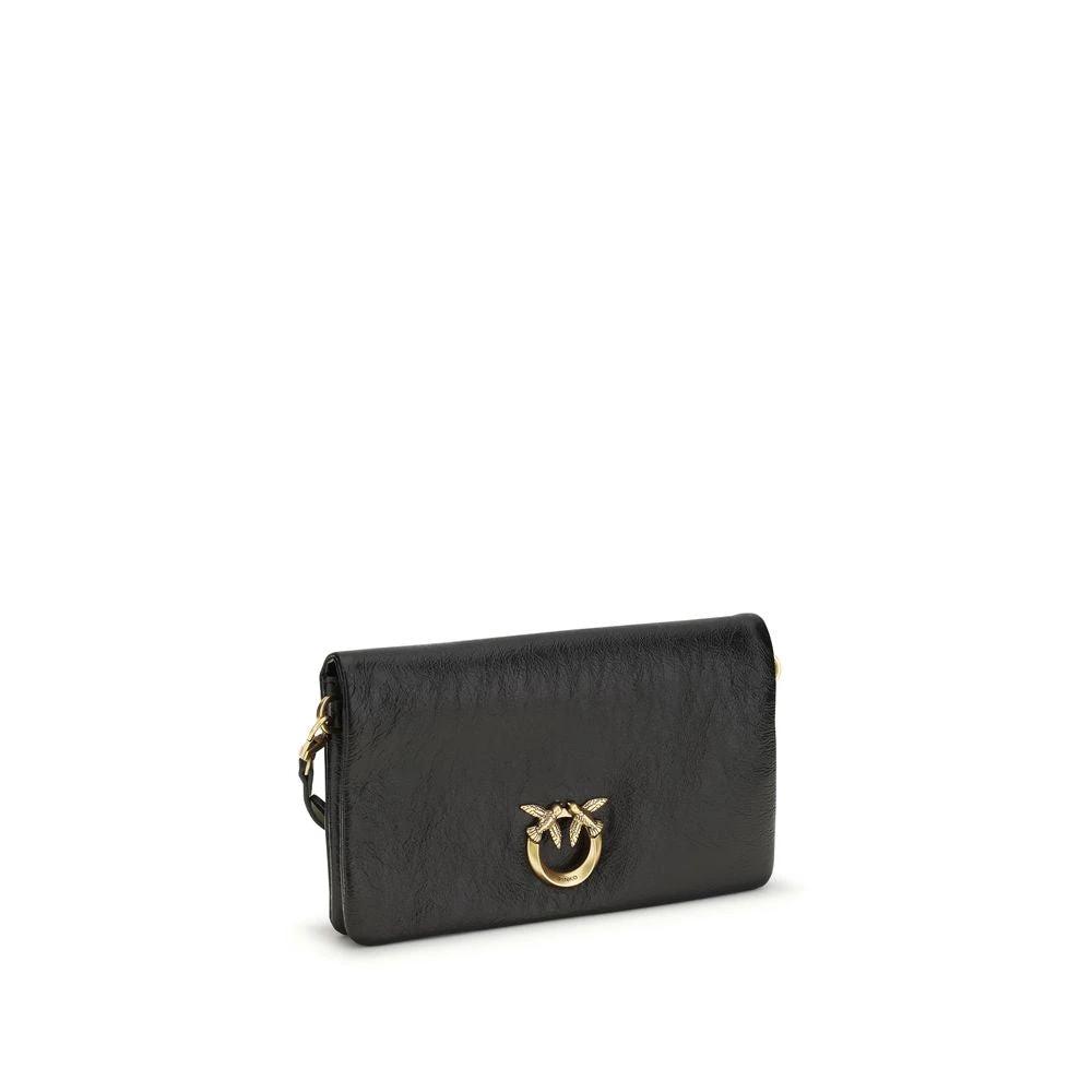 Sac à bandoulière PINKO en cuir de chèvre noir