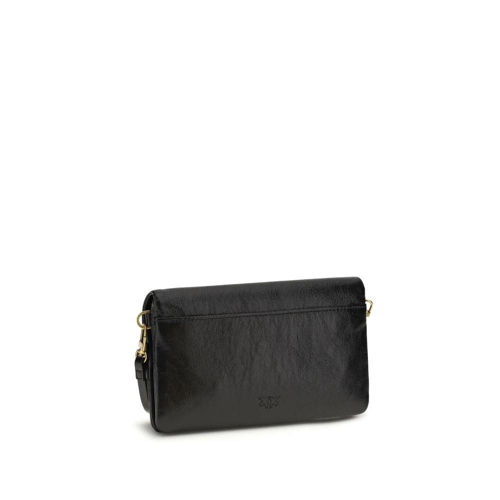 Sac à bandoulière PINKO en cuir de chèvre noir