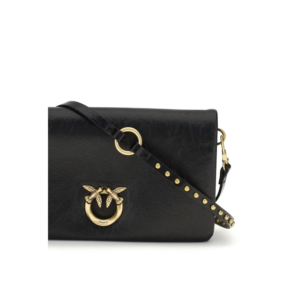 Sac à bandoulière PINKO en cuir de chèvre noir