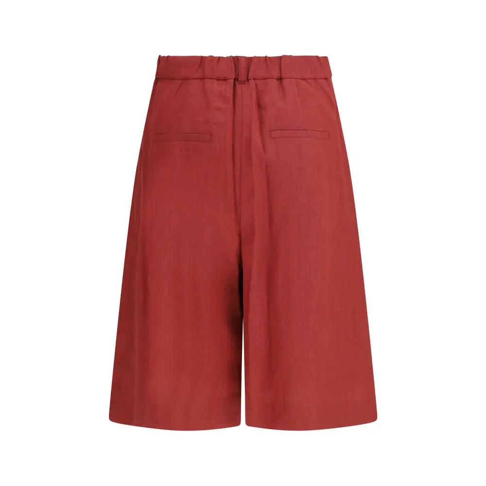 Max Mara Multicolor Linen Bermuda Shorts