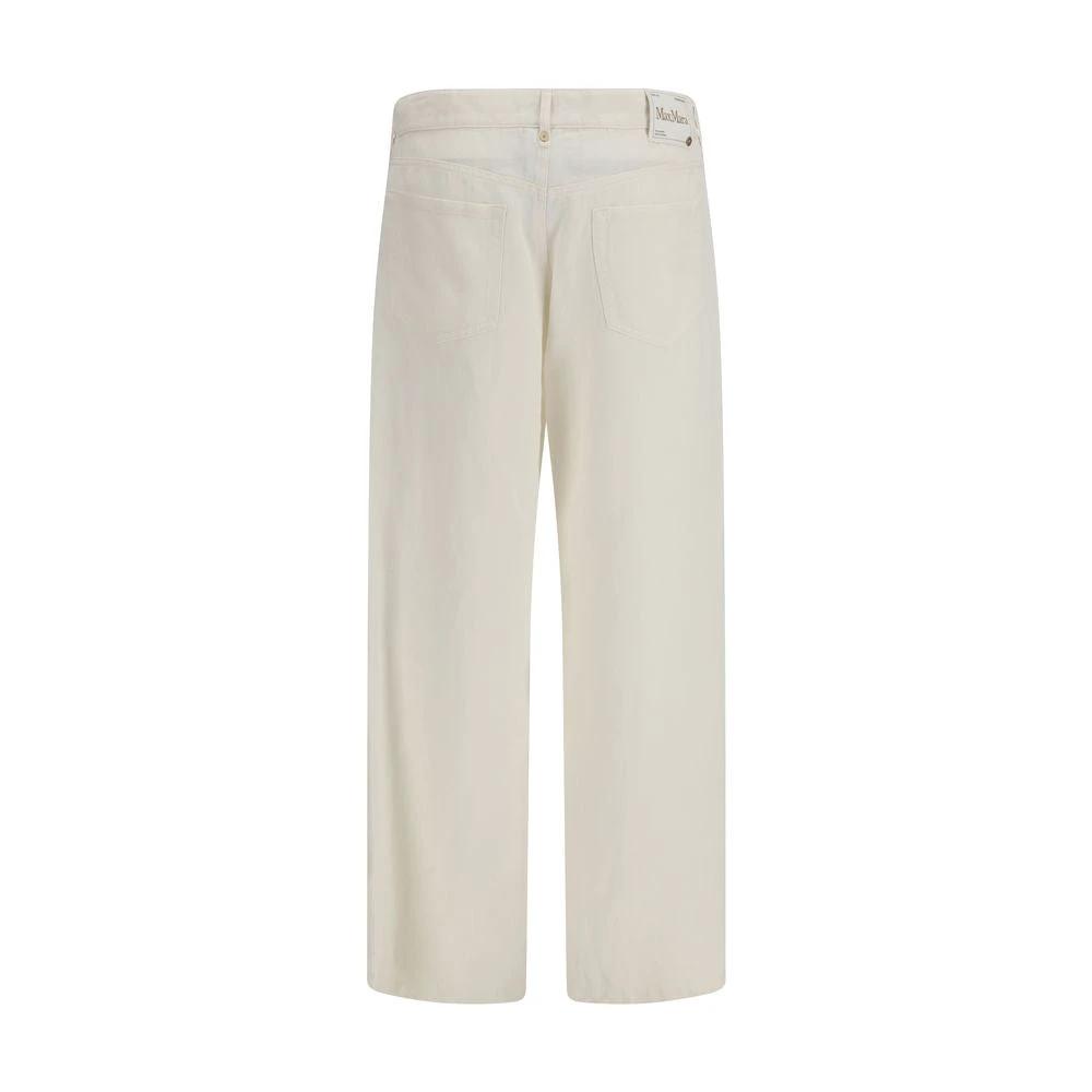 Pantalon décontracté en coton beige 'S Max Mara