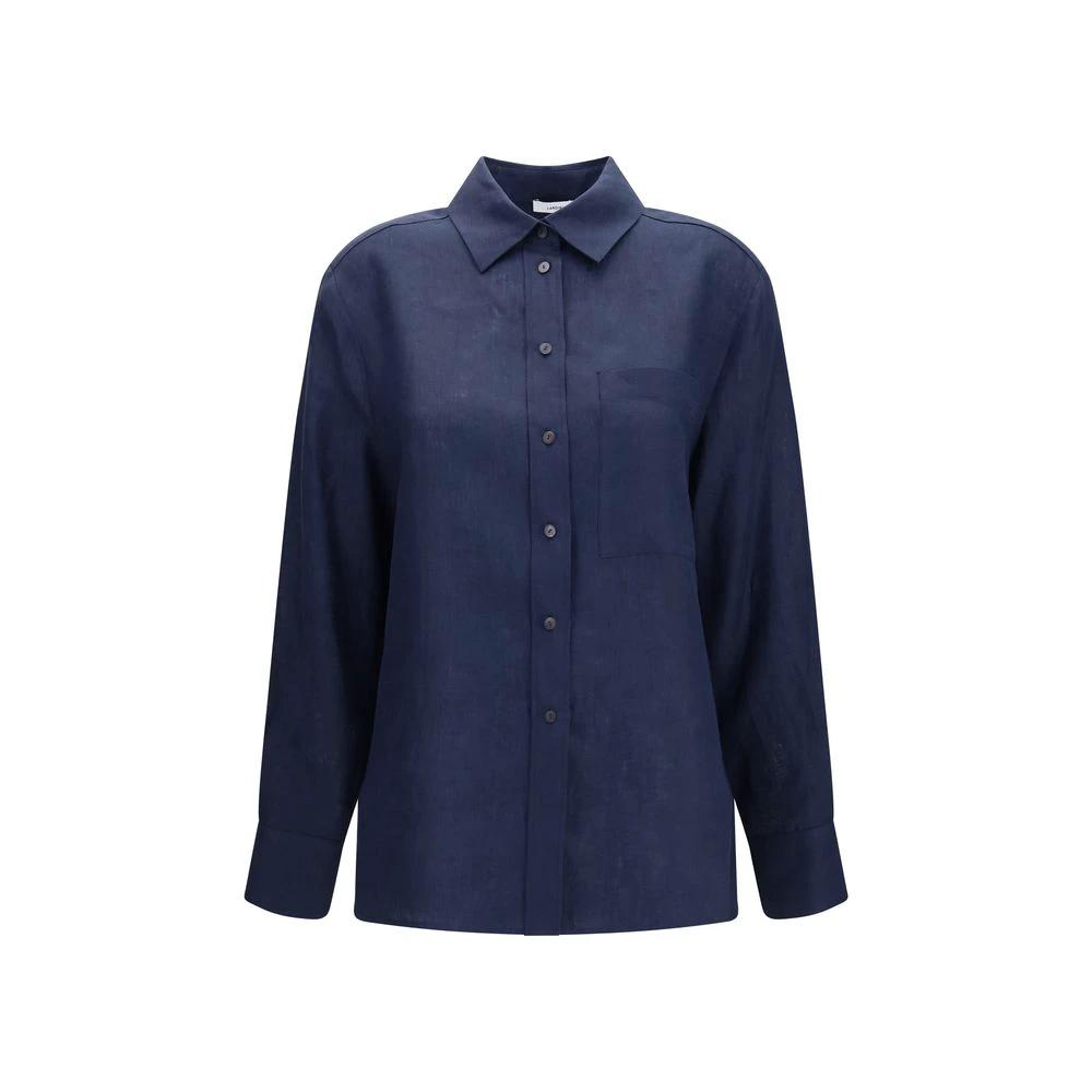 Chemise habillée Lardini en lin bleu
