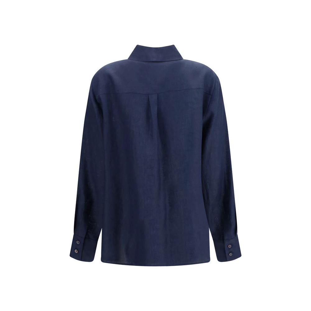 Chemise habillée Lardini en lin bleu