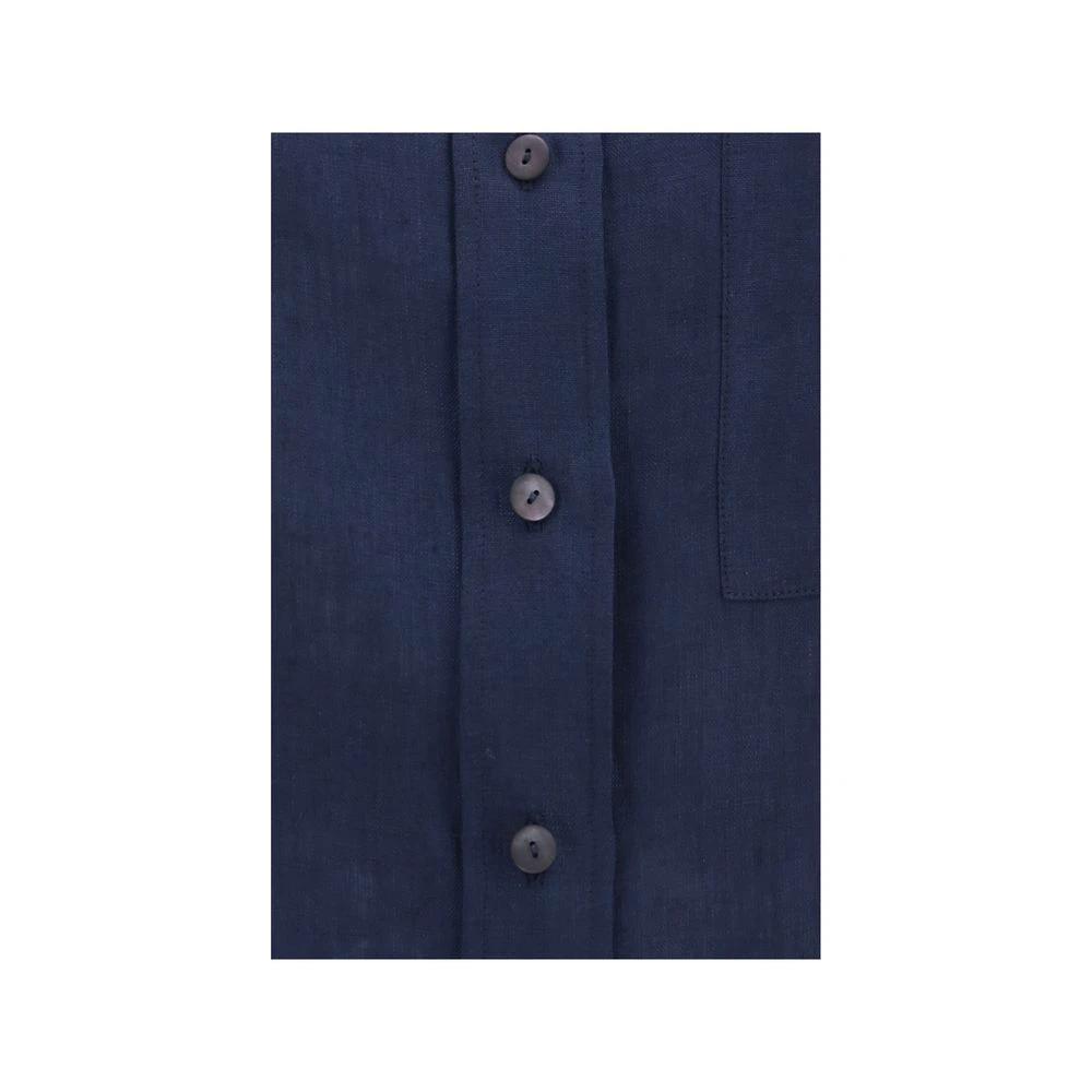 Chemise habillée Lardini en lin bleu