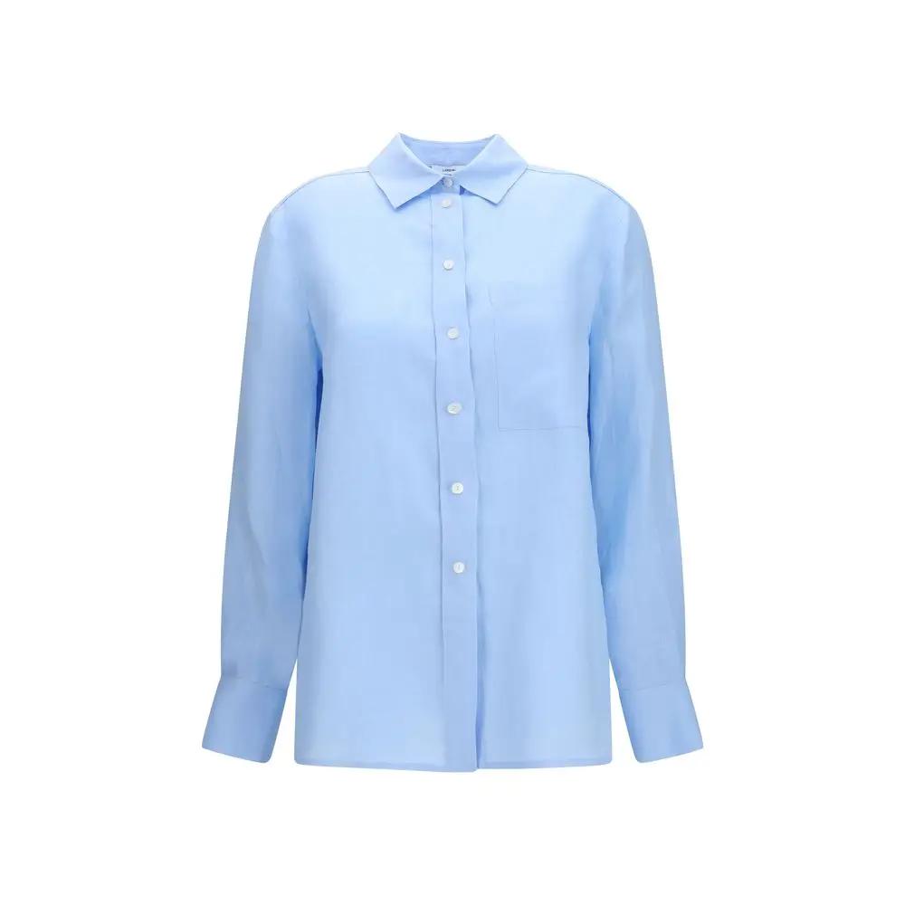 Lardini Blue Linen Dress Shirt