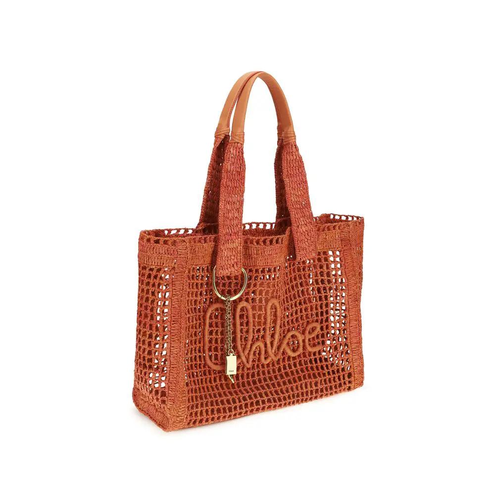 Sac à bandoulière Chloé en raphia multicolore