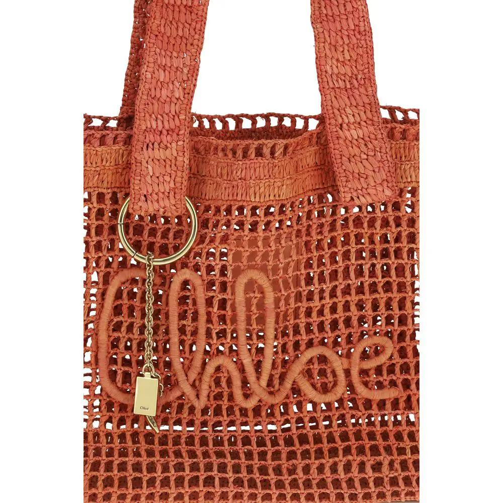 Sac à bandoulière Chloé en raphia multicolore