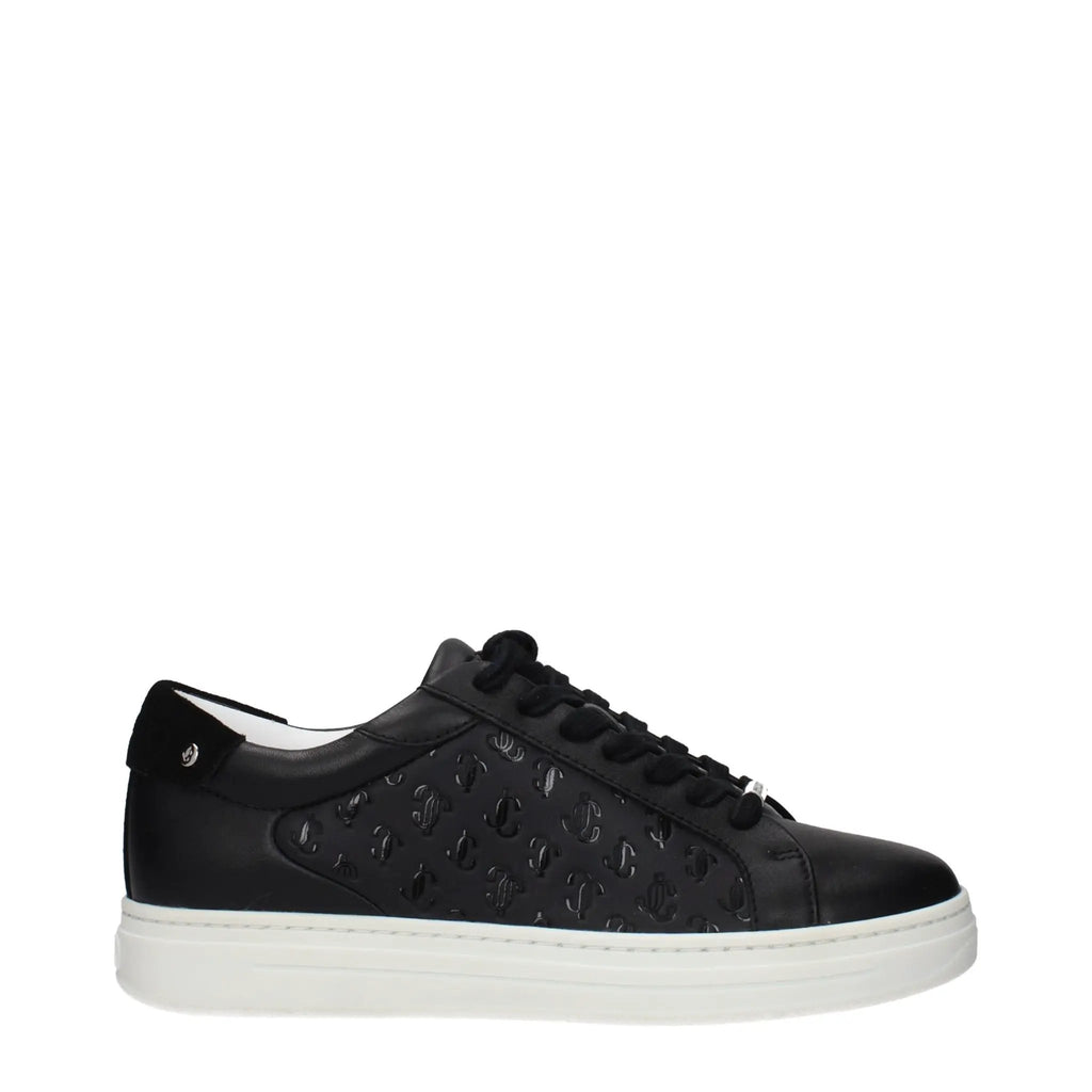 Baskets basses Jimmy Choo Rome Logo en cuir noir pour homme