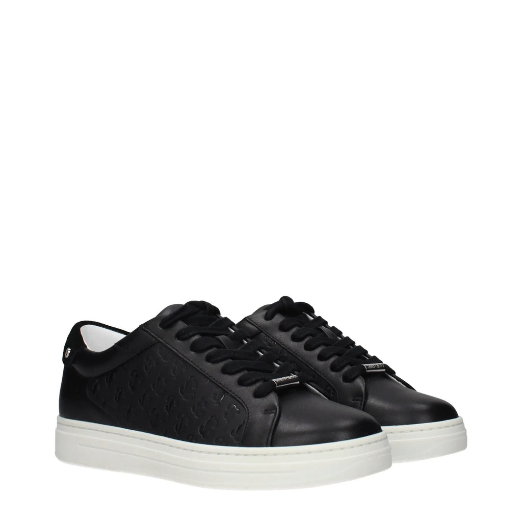 Baskets basses Jimmy Choo Rome Logo en cuir noir pour homme
