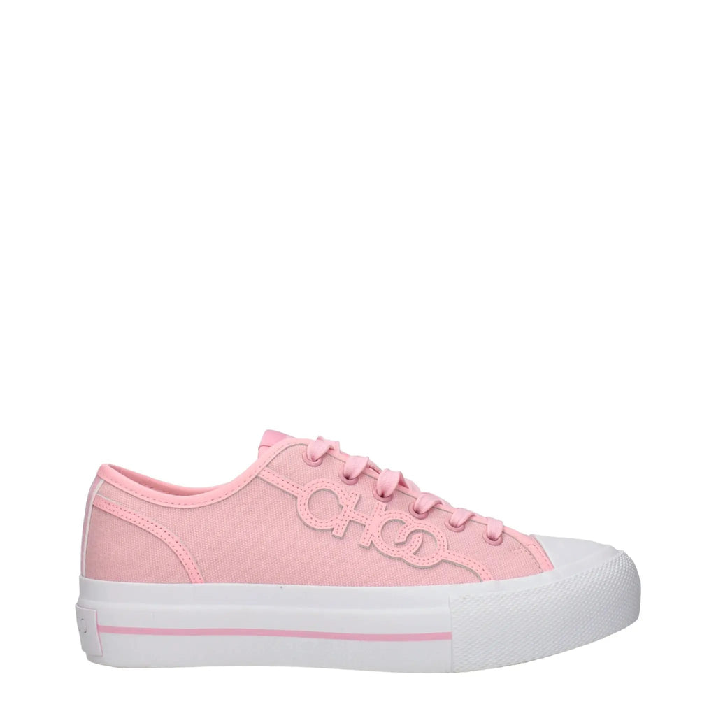 Women’s Pink Low Top Sneakers – Jimmy Choo Fenix Logo Casual Sneakers